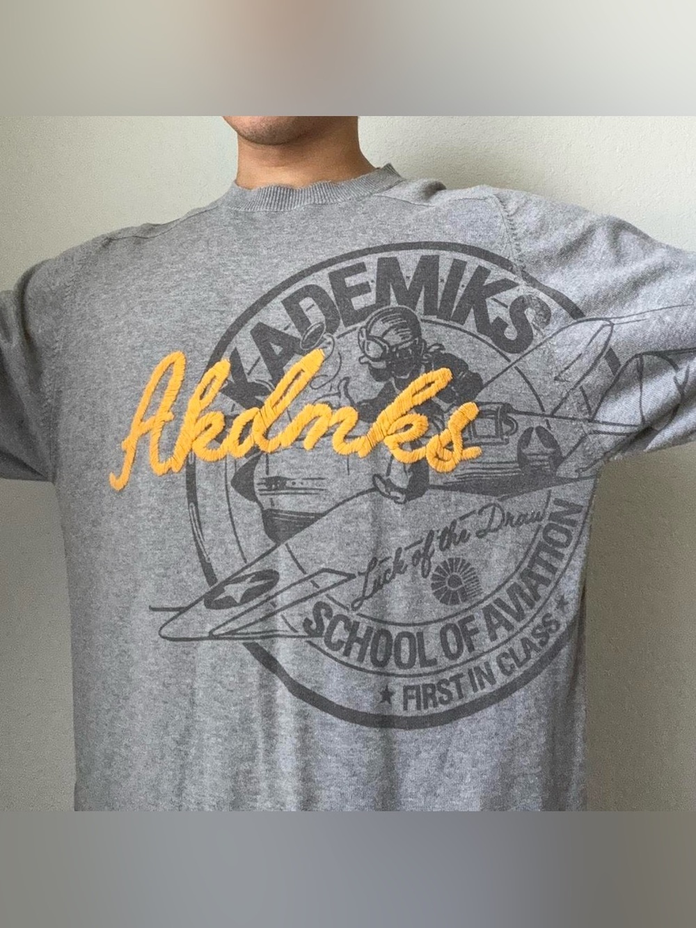 Vintage 2000s Akademiks Graphics Gray Heavyweight Tee Shirt